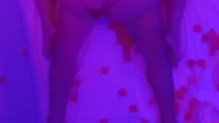 Argentinian brunette moaning while riding a huge cock, turn up the volume!