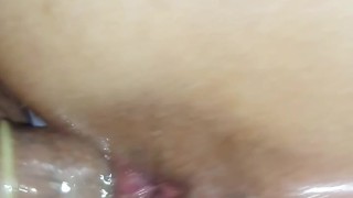 Hot milf Close up sexy pink pussy with red nail