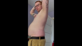 gainer piggy trying on tight clothes