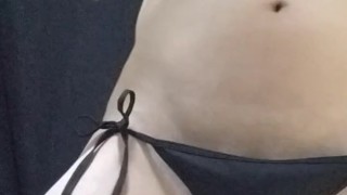 When I tried to show off my bikini, I got so horny that I peed my pants...