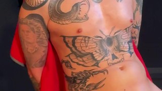 Guy 31 - Closeup Playing with Adam Asker's Veiny Uncut Cock, Precum and Foreskin until he cums Twice