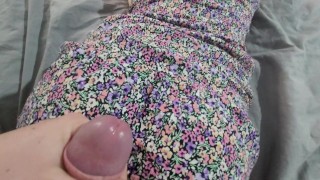 Rubbing Cock against My Stepsister's Perfect Ass and Pussy in Dress till Cum