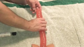 Getting Kinky With My Torso Sex Doll & Double Ended Dildo To Fuck My Ass, ATM, & Cum Clean Up Show