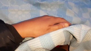 My work colleague licked my pussy under a blanket in the field so no one could see