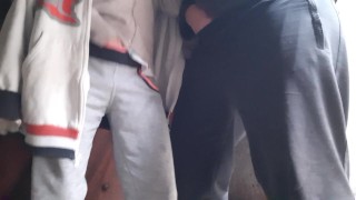 First we cum in our clothes, then we cum on our hands, and then we cum in each other’s hands