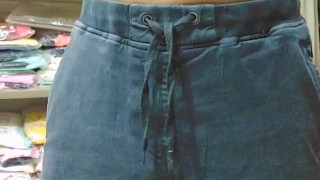 Sissy femboy wear lingerie and chastity cage butt plug in public place in order of mistress