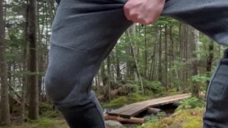 Jerking off on public hiking trail
