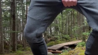 Jerking off on public hiking trail