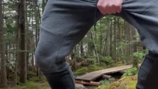 Jerking off on public hiking trail