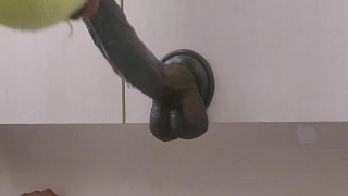 HONRY BITCH BOY SUCKING ON FAKE COCK