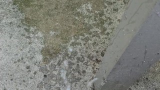 Risky full piss outside my apartment