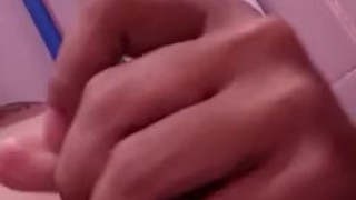 Masturbating in comfort room 💦