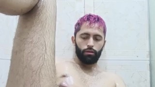 Camilo Brown Using Oil And a Vibrator In The Shower To Give Himself An Intense Prostate Orgasm