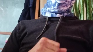 man with a good cock masturbates until he cums