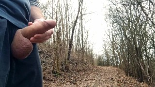 Two huge risky cumshots, almost caught, you can hear a people in background