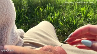 Risky public - Hand- and Blowjob at a viewing point