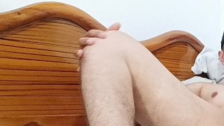 Masturbación masculina más orgasmo .. leche encima