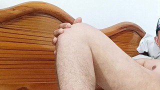 Masturbación masculina más orgasmo .. leche encima