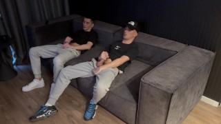 TWO FRIENDS JERKING OFF TOGETHER