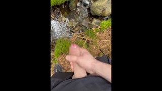 Edging in the forest + big cumshot