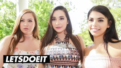 Gina, Karlee and Maddy Scam Rich Guy Into Hardcore Fuck - LETSDOEIT