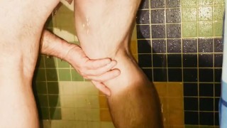 Close Ups Of My Ass In the Hot Steamy Shower Using A Glass Dildo