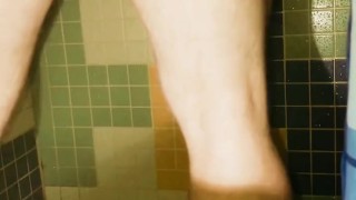 Close Ups Of My Ass In the Hot Steamy Shower Using A Glass Dildo