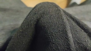 Horny guy playing with his huge throbbing bulge in underwear ends up moaning until orgasm