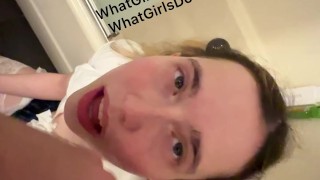 [OC] Amateur - Pissing all over a good girl human urinal!