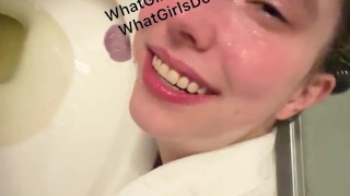 [OC] Amateur - Pissing all over a good girl human urinal!
