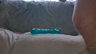 Part fat ass rides dildo