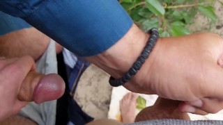 Young curious twink flesh' cruising adventures on the nude beach find him a dilf to suck & frot on