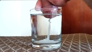 Blow my load into glass of water