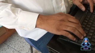 I give my lover a divine Russian handjob at his house.