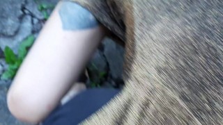 I seduced my housekeeper when she was in the garden with whom we fucked in the yard (part 2)