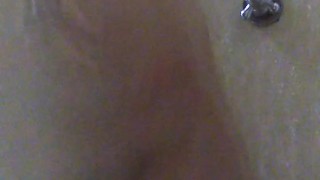 Ginger shower while masturbate and play with his fatty ass
