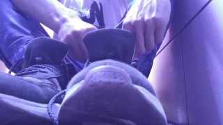 HAVING A REST WITH MY NEW COLOR SOCKS