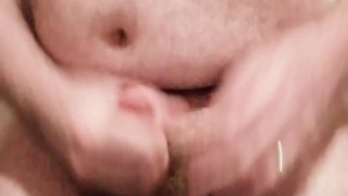 British Daddy Bear Wank in Briefs feeling his Big Hairy Belly and Chest