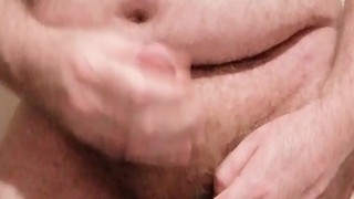 British Daddy Bear Wank in Briefs feeling his Big Hairy Belly and Chest