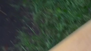 Amateur wank in park