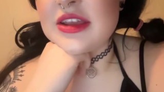 mean goth girl humilates that tiny cock of yours