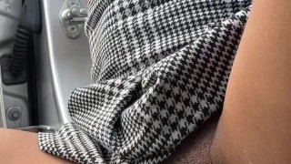 squirting under my skirt with my titties out in public