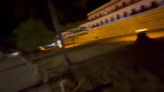 After a good walk he eats a stranger's pussy in a delicious 69.