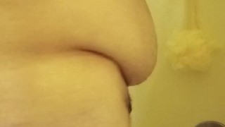 Chubby Guy's Shower Jerk Off