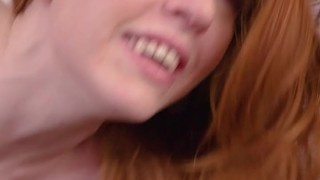Petite Redheaded Stepsis Madi Collins Convinces Stepbrother to Feel Her Super Wet Pussy