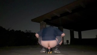 Chubby Latino bear rides dildo