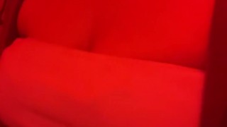 Slow-mo big titties bouncing walking through bar