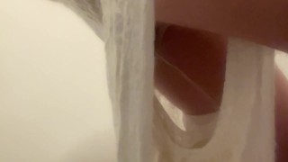 Putting on a pee filled diaper