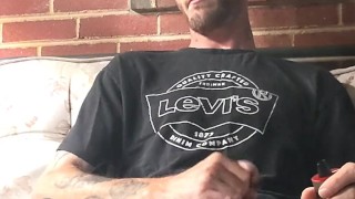 Vaping outside and waving my cock at the neighbors!