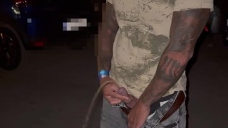 Guy Pissing In The Public Parking